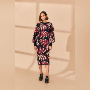 NWT Farm Rio Black Banana Dots Knit Dress S